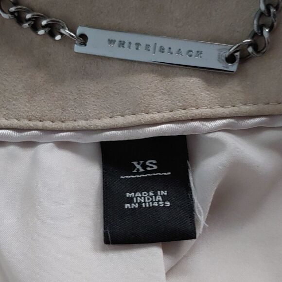 White House  Black Market  cream light weight  leather jacket Sz XS - Picture 5 of 6